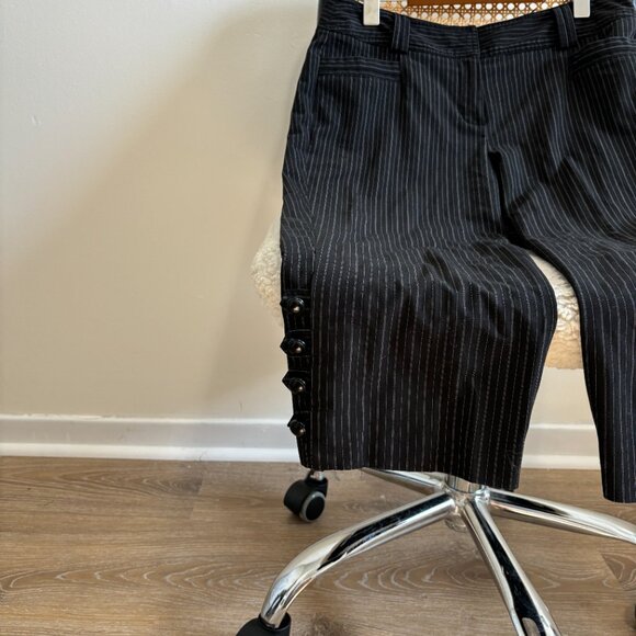 Pinstriped Black Capri Pants - Picture 3 of 8